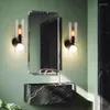 Wall Lamps Modern Clear Glass Lamp Bedside Light For Hallway Porches TV Background Bedroom Bathroom Mirrors Sconce Decor