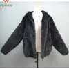 Mulheres de pêlo feminino full mink coat longsleeve capuz jaqueta casual moda allmatch zipper maconha de malha personalizada de plus size 230822