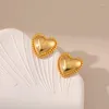 Hoop Ohrringe Kupfer plattiert 18k Gold Europa und die Vereinigten Staaten Einzigartige Persönlichkeit Hollow Heart Frauen Schmuck Geburtstag Geschenk