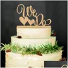 Party Gunst Romantic Cake Topper Holz Liebe Wir formen Buchstaben Engagierte Dekoration einzigartige Accessoires Za4016 Drop Lieferung Hausgarten DHV86