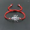 Charm Bracelets Micro Inlay Crystal Zircon Insect Spider Braid Bracelet Red Thread String Bee For Men Women Lovers Couples Jewelry