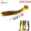 Baits Lures T Tail Grub Worm VibrotailTiogaRubberSoft Lure Shad 50pc SiliconeFakeCarpArtificial Bait For Fishing Swimbait Winter 230821