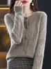 Women's Knits Tees 2023Autumn And Winter Round Neck 100 Wool Sweater Fashion Western Style All Wear Diamond Knitwear Retro Simple HighGrade 230821