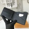 Portafogli da uomo di lusso Damier Portafogli in grafite lettere di fiori in rilievo piccoli porta carte di credito pochette per soldi moda maschile con scatola di alta qualità