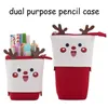 Uczenie się zabawek Kawaii Pencil Case Creative Odkształcalny pudełko na pióra dla dziewcząt w podwójnym celu torba