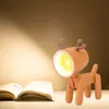 Nieuwheid items Kawaii Mini Night Led Led Verstelbaar Desk Lamp Boek Licht Dog Deer Cute Pet Light Oogbescherming Tafellamp Huiskamer Decor 230821