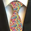 Boogbladen 3D -printen voor mannen 8cm polyester stropdassen casual slanke mode man tie trouwfeest mannelijke nekkleding