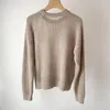 Kvinnors tröjor Cashmere Kvinnor ihålig ut paljett stickad pullover topp långärmad enkel fasta färg öron höst kvinnlig o-hals tröja 2023