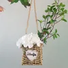 Fleurs décoratives pour porte d'entrée, panier de fleurs sauvages, couronne de printemps et d'été, signe d'amour de bienvenue, porche moderne