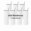 USA CA Warehouse de 20 oz Tumbles de sublimación de acero inoxidable tazas de café de pared doble aislada blanca en blanco recto de 20 oz para imprenta de bricolaje 4.23