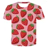 Men's T Shirts Summer Personality Color Fruit T-Shirt Fashion Hip Hop O-Neck Short Sleeve Top Abstract Harajuku Creative Quality Clothing