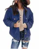Kvinnors jackor 2023 Autumn Spring Women Long Sleeved Corduroy Shirts Lapel Loose Elegant Solid Windbreaker Coats Oversize Manteau Femme 230821