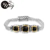 Очарование браслетов Uny Jewel Jewelry Three Cz Stone Two Strand Box Chaine Magnetic Bracelet Designer Inspired Grothud Day Gifts 230821