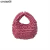 Ladies wallet Handbags Chenille Pink Ruched Solid Fluffy Hobo Satchel Handle Shoulder Bags Purse For Women small Messenger Bag
