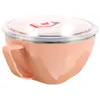 Vaisselle en acier inoxydable bol avec couvercle salade nouilles métal servant des bols portables conteneurs pour cuisine bureau voyage