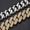 Charmarmband 30 mm Big Heavy Hip Hop 5a Cz Stone Paled Bling Iced Out Solid Rhombus Cuban Miami Link Chain for Men Rapper Jewelry 230821