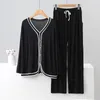 Women's Sleepwear Spring Summer Soft Modal Pajamas Set Two-piece Long Sleeve Pants Lingerie Pijamas Homewear Pajama