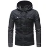 Herren S Jackets Mode Langarm Männer Hoodie Frühling Herbst Jacke tägliche Kleidung Denim Jeans Stilvoller schlanker Fit Drehen Sie Kragen mit Kapuze 230822