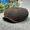 Newsboy Cap Wool Tweed Octagonal Cap For Men Grey Brown Gatsby Hat Berets Hat Cabbies Headpiece Beret Hats NZ108304Q