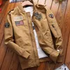 Kurtki męskie kurtki wojskowe Pilot Air Force Pilot Bombat Bomber Tactical Flight Jackets Mężczyzna Sprężyna swobodne stałe kolor męskie płaszcze 230821