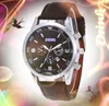 Top Model Quartz Fashion Mens Watch 43 -мм популярные дату Men Design Designer Кожаные часы оптовые набор шнеки мужские подарки мужские подарки.