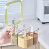 Aufbewahrung Flaschen 4 Gitter -Gewürzbox Kunststoff Gewürz Jar Multi -Kompartiment Universal Purpose Kitchen Accessoires Gewürzbehälter Gadgets