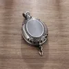 Pendanthalsband Öppnande Mini Bronze Mirror Box Ladies Charm Retro Creative Unique Necklace Imitation Jade Jewelry Birthday Present