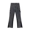 Galery Dept Micro Flare Jeans American Style High Street Loose Wash使用済みスプラッシュステッチバイブパンツ203L
