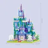 Cartoon Fairy Tale Princess Ice Castle Villa Builla Blocks Street View Model architektura Zgromadzenie Brick Toy Prezent dla Dziewczyna 230821