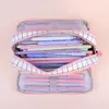 Learning Toys Pencil Case Large Capacity Stationary Box 3 Compartment Pen Pouch Double Side Opened Student Stationery School Supplies