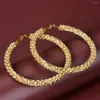 Boucles d'oreilles créoles avec strass étoilés, plaqué argent, cristal complet, grand cercle pour femmes, bijoux scintillants pour bal de mariage