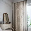 Curtain Bohemian Curtains For Living Room Black White Linen Window Drapes With Tassel Kitchen Short Valance American Country Style