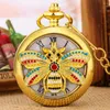 Pocket Watches Colorful Hollow Flying Bee Quartz Analog Watch Män Kvinnor Antik snygga halsband Pendant Timepiece Gifts