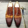 Chaussures habillées LUXE HOMMES CHAUSSURES EN CUIR BRUN NOIR BOUT POINTU BROGUE CHAUSSURES HABILLÉES DÉCONTRACTÉES À LACETS BUREAU DE MARIAGE OXFORD CHAUSSURES POUR HOMMES 230821