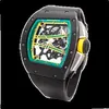 스위스 제작 손목 시계 Richardmille 기계식 자동 시계 남자 시리즈 RM 61-01 Yohan Blake Runway Black Ceramic Men 's Watch HBRS