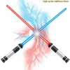 2 datorer Nya teleskopiska lampor Toys Shining Sword Cosplay Lighting Music Star Laser Toys Swords Children Toys Boys Y1123276G