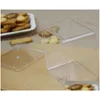 Parti Favorisi 9.5x9.5x6,5cm Plastik Gıda Sınıfı PS Clear Cake Diy Kutusu Bisküvi Paketleme Şeker Konteyneri ZA4552 Bırakma Teslimat Ev Bahçesi FE DHHGX