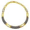 Brincos de colar Conjunto Dubai for Women Crystal Black esmalte de pulseira Anel de noiva Acessórios de casamento Presente de Natal
