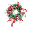 Candle Holders Decorative Wreath Christmas Holder With Red Berries Pinecone Candlestick Ornaments Rings Winter Decoration