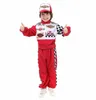 Robes de fille Enfants Garçons Halloween Racer Cosplay Rouge Race Car Driver Uniforme Enfants Racing Driver Costume Fantaisie Robe Mascarade Costume 230821