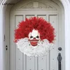 Inne imprezy imprezowe zapasy Lofytain Straszne klaun wieńce dekoracje ścienne przerażające wieniec horror halloween wieńca do drzwi do maskarady Rave Festival impreza 230821