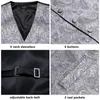 Мужские жилеты Hi-Tie Silver Grey Paisley Silk Mens Mens Tie Set Set jacquard waistemoat рука