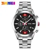 Polshorloges skmei mode true drie ogen chronographe heren horloge single agenda multifunction stalen riem kwartsz