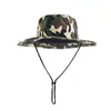 Berets Eimer Hut Männer breiter Krempe UV Schutz Sonnenkappe Tarnung Boonie Hüte Fischerei Jagd Wandersafari Outdoor Camping Caps