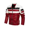 Heren Trench Coats Men Slim Leather Jackets Fashion Motorcycle Hoogwaardige fleece jas en Winter PU 3XL 230822