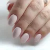 Valse nagels 24 -stks glanzende heldere paarse korte nep met jelly lijmdruk op kunstmatige volledige hoes vingertip manicure gereedschap