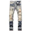 Hommes Jeans Hommes Déchiré Multi Poche Streetwear Hip Hop Y2K Patchwork Bleu Denim Pantalon Pantalon Homme
