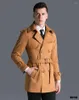 Мужские траншеи Cloats Classic Brand Suede Coat Mens Осень/Зимняя Англия Свободная армия Зеленая Великобритания Мужская плачка