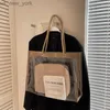 Totes Popular Transparent Tote Bags for Women Large-capacity Handbags Female 2023 New Jelly Transparent 2IN1 HKD230822