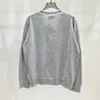 Womens Knits Tees Grey Knitted Cardigan For Women High Quality Fake Pockets Long Sleeve Cloth V Neck Loose Sweaters Top Traf 230821